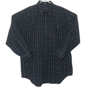 Vintage Preswick & Moore Casual Button Down Shirt Mens 17 32/33 Green Plaid